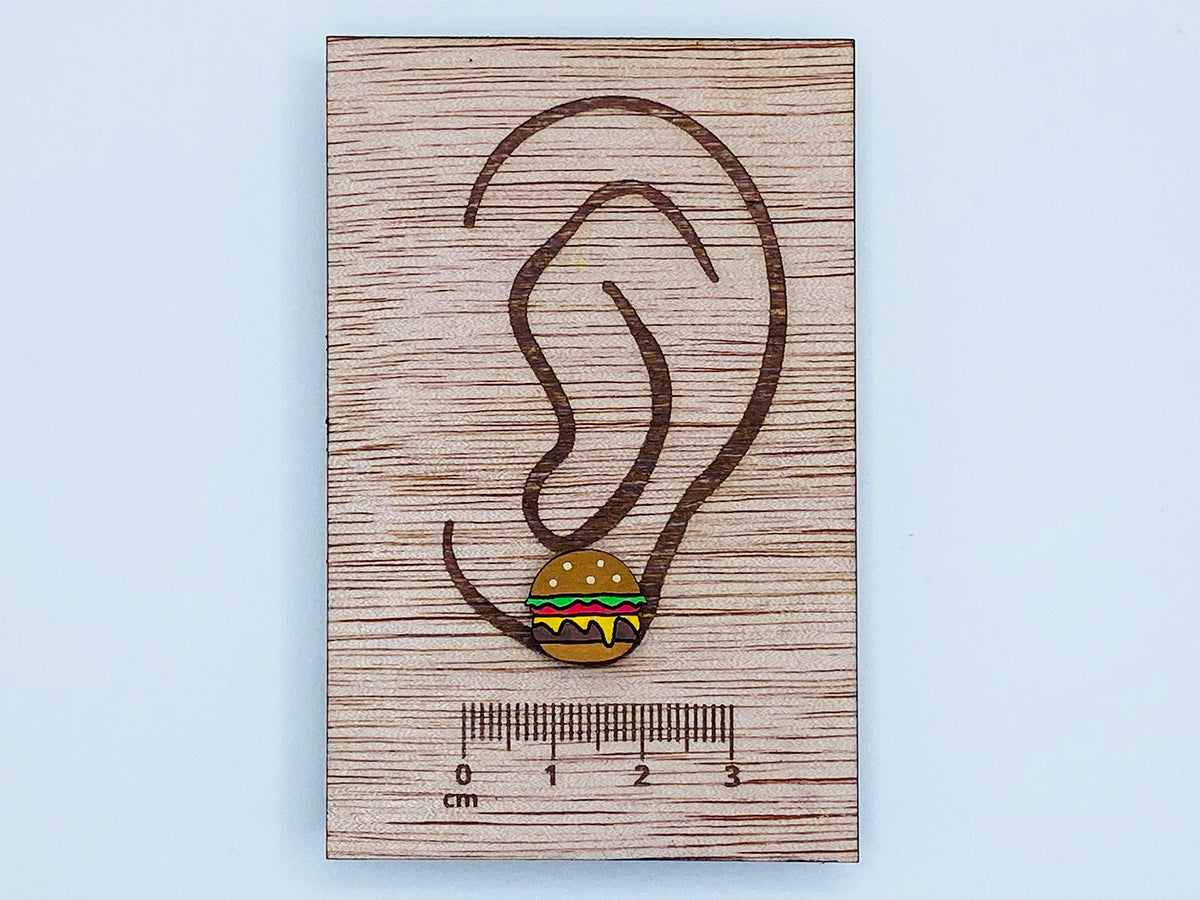 Burger and Fries Earrings, Cheeseburger Earrings, Fries Earrings, Food Earrings, Fun Gift, Stud Earrings