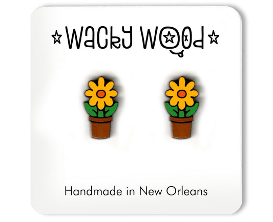 Flower Pot Stud Earrings